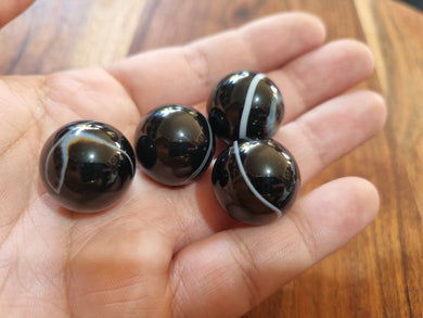 Black/White Sardonyx Mini Spheres $5
