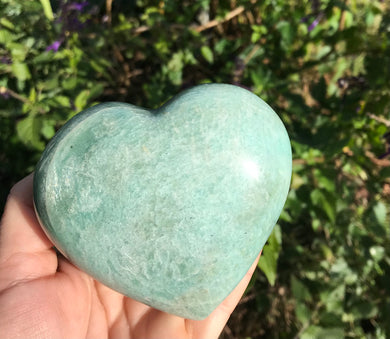 Large Amazonite Puff Heart