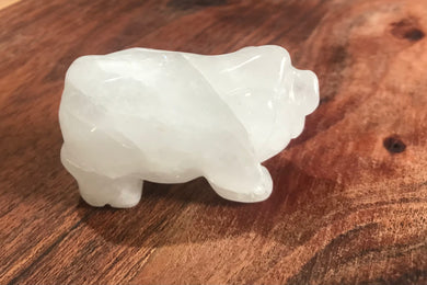 Pig Carving clear Quartz