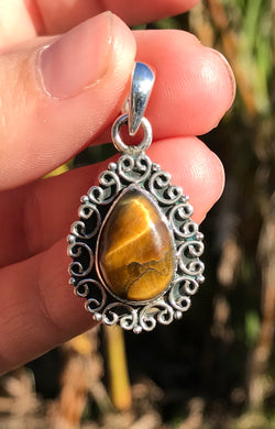 Tiger Eye Sterling Silver Pendant