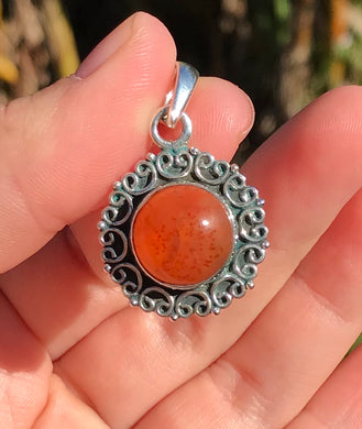 Carnelian Sterling Silver Pendant