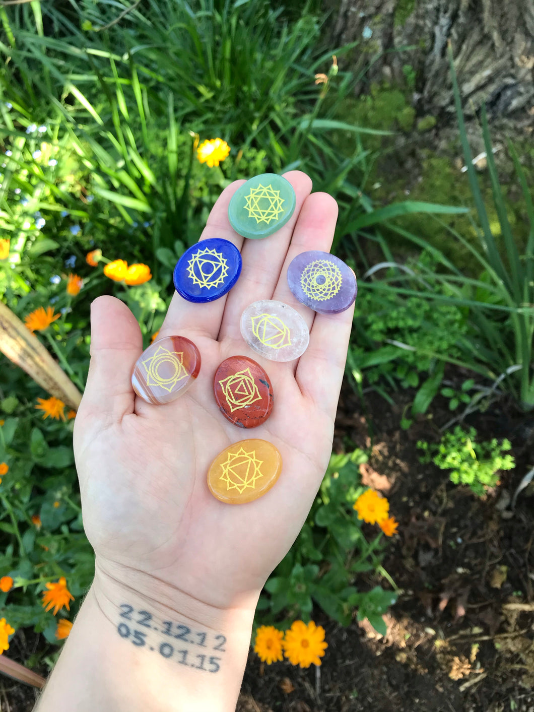 Chakra Sets - Engraved Stones