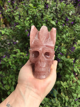 Load image into Gallery viewer, Strawberry Quartz warrior skull