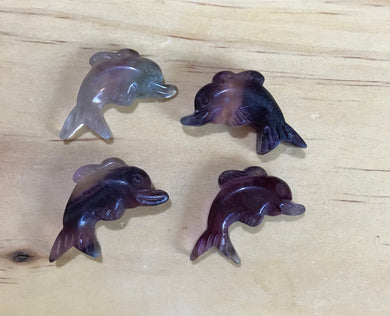 Fluorite Dolphin Carving Mini