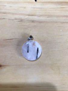 Tourmalated Quartz pendant -circle