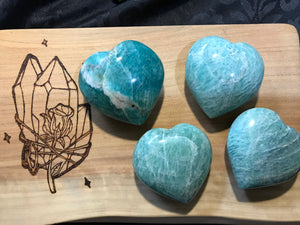 Large Amazonite Puff Hearts