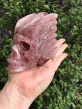 Load image into Gallery viewer, Strawberry Quartz warrior skull